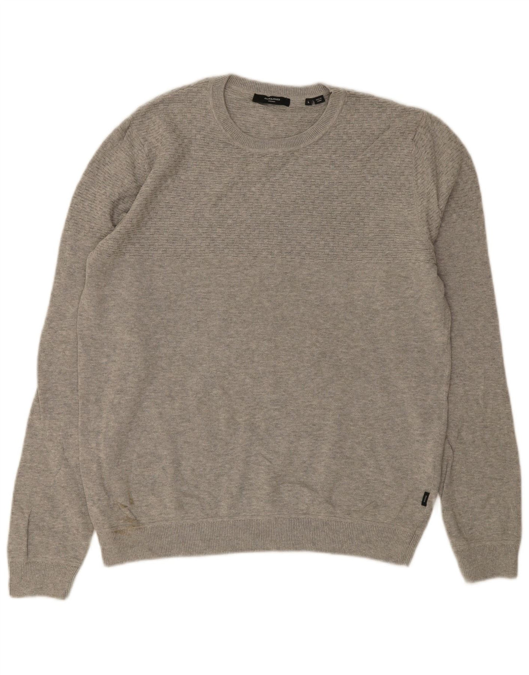 Jack & Jones Ανδρικό πουλόβερ με λαιμόκοψη, μεγάλο γκρι βαμβακερό