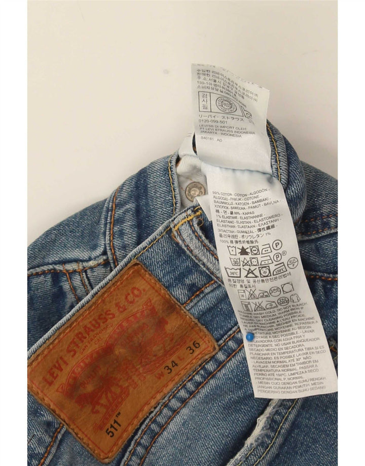 Levi's Mens 511 Slim Jeans W34 L36 Blue Cotton