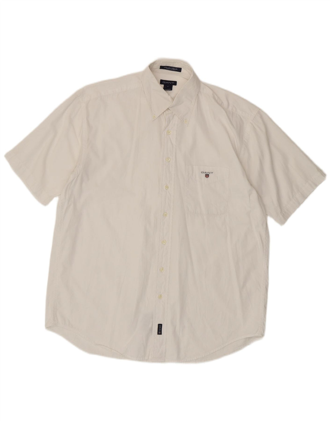 Ανδρικό κοντομάνικο Gant πουκάμισο με κανονική εφαρμογή, μεγάλο λευκό βαμβακερό