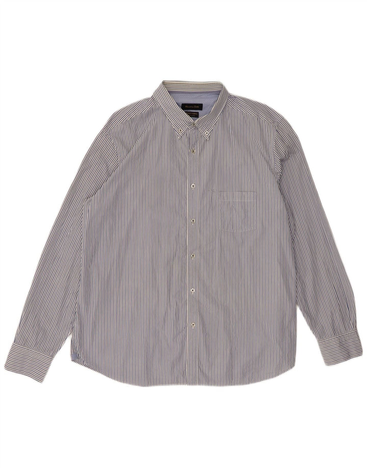 Ανδρικό πουκάμισο Massimo Dutti 2XL Μπλε ριγέ