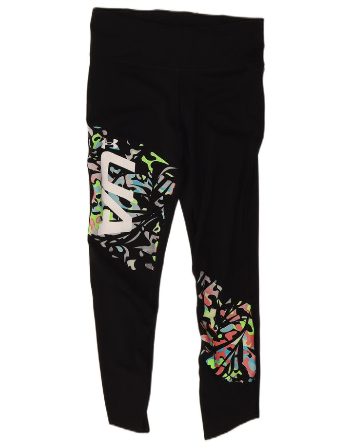 Under Armour Γυναικεία Heat Gear Abstract Pattern κολάν UK 12 Medium Black