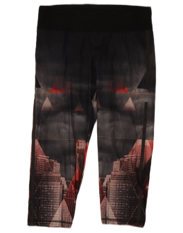 Adidas Γυναικεία κολάν Climalite Graphic UK 12/14 Medium Black Geometric