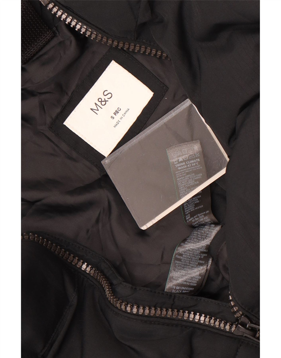 Marks & Spencer Ανδρικό μπουφάν με επένδυση UK 36 Small Black Polyester