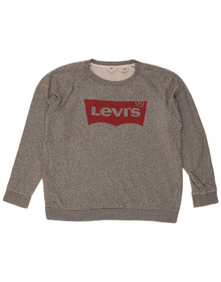 Ανδρικό γραφικό φούτερ Levi's, μεσαίο γκρι βαμβακερό