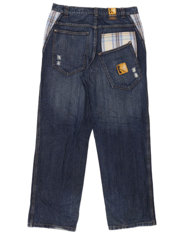 Karl Kani Ανδρικό τζιν Distressed Straight W34 L34 Blue Check Cotton