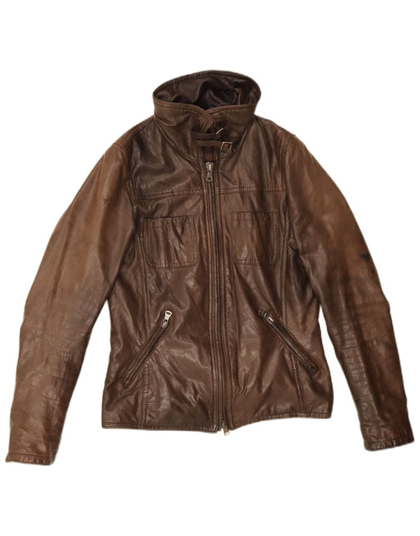 Vintage Γυναικείο Δερμάτινο Μπουφάν IT 42 Δερμάτινο Μεσαίο Καφέ