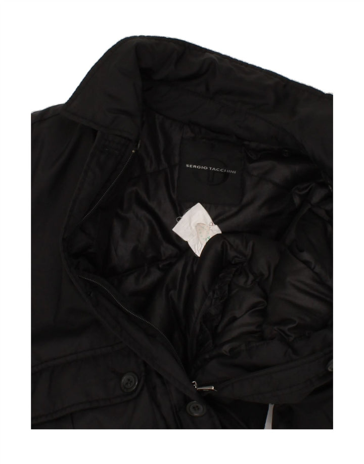 SERGIO TACCHINI Womens Bomber Jacket IT 42 Medium Black Polyester Vintage Sergio Tacchini and Second-Hand Sergio Tacchini from Messina Hembry 