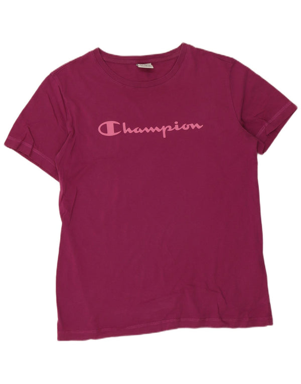 Champion Γυναικείο T-Shirt Top UK 18 XL Μωβ βαμβακερό