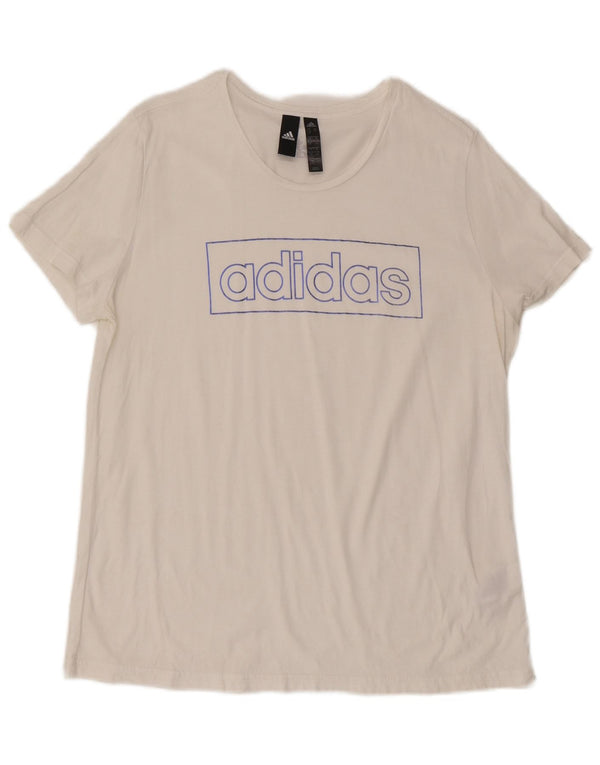 Γυναικείο γραφικό μπλουζάκι Adidas Top UK 20/22 XL Λευκό βαμβακερό