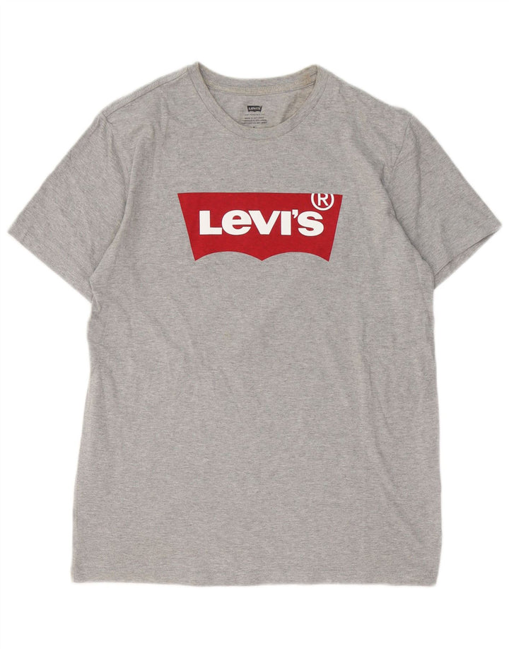 Ανδρικό γραφικό T-Shirt Levi's Top Βαμβακερό με μεσαίο γκρι χρώμα