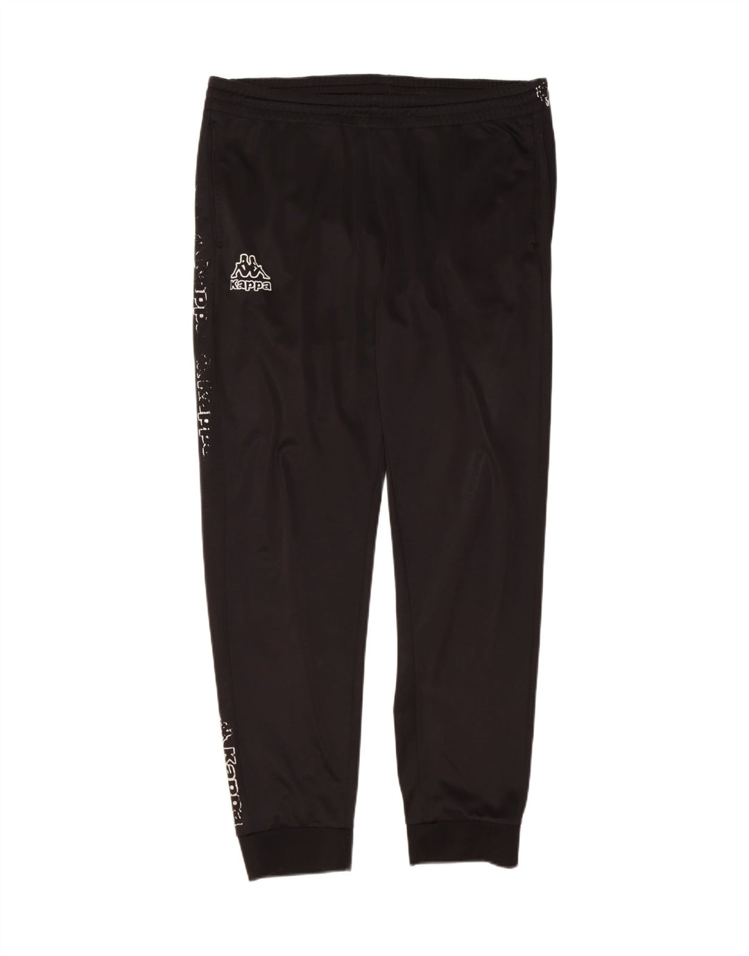 KAPPA Mens Graphic Tracksuit Trousers Joggers XL  Black Polyester Vintage Kappa and Second-Hand Kappa from Messina Hembry 