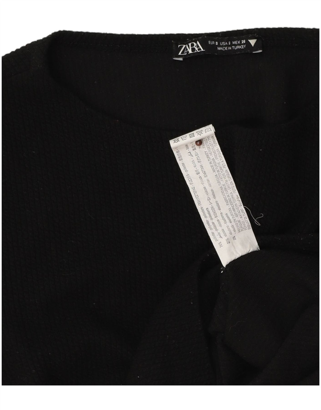 Zara Γυναικείο τοπ μακρυμάνικο UK 8 Small μαύρο πολυεστέρα