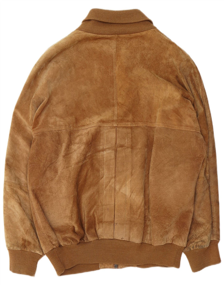 Vintage Ανδρικό Suede Bomber Jacket IT 54 2XL Beige