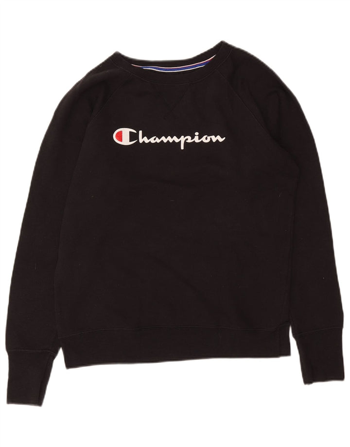 Champion Ανδρικό γραφικό φούτερ Jumper Μικρό Μαύρο Πολυεστέρα