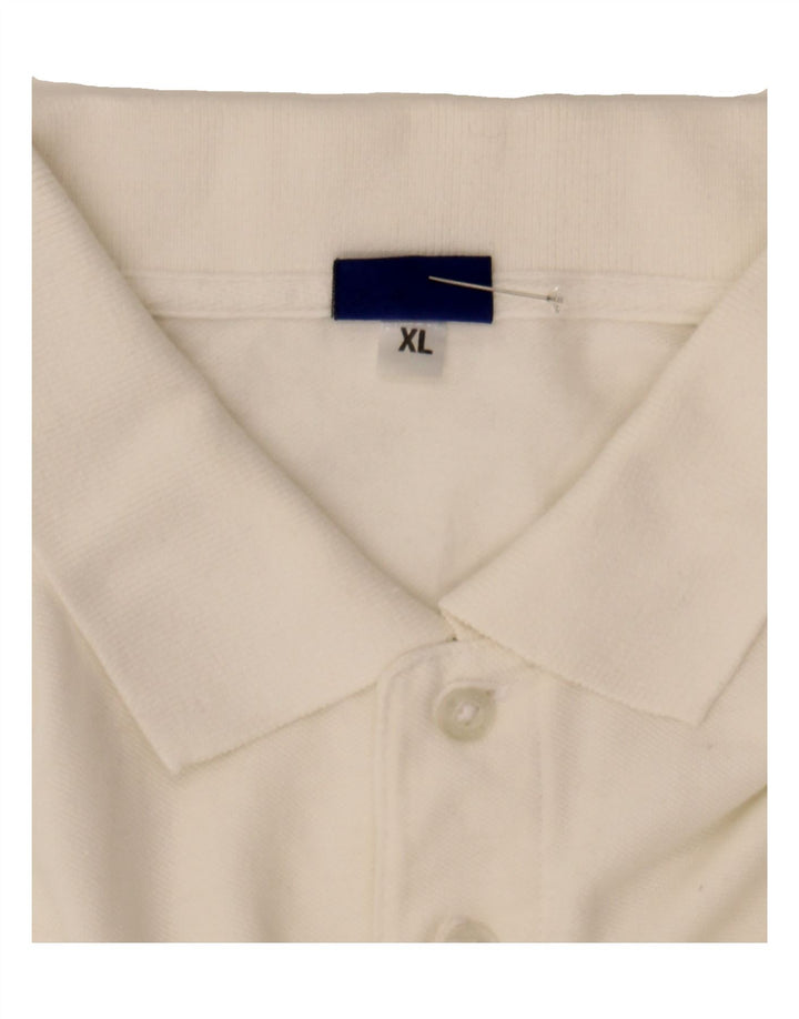 ASICS Mens Polo Shirt XL White Cotton Vintage Asics and Second-Hand Asics from Messina Hembry 