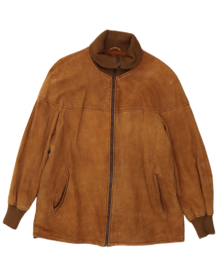 Vintage Γυναικείο Suede Jacket IT 48 XL Καφέ Δερμάτινο