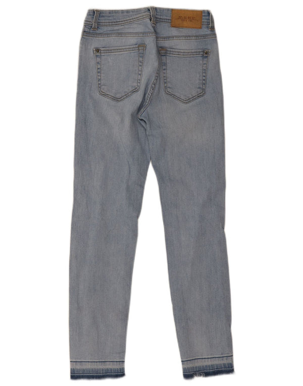 Zara Womens Distressed Slim Jeans EU 34 2XS W24 L25 Blue Cotton