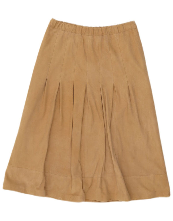 Vintage Womens Suede Skirt W30 Medium Beige Leather