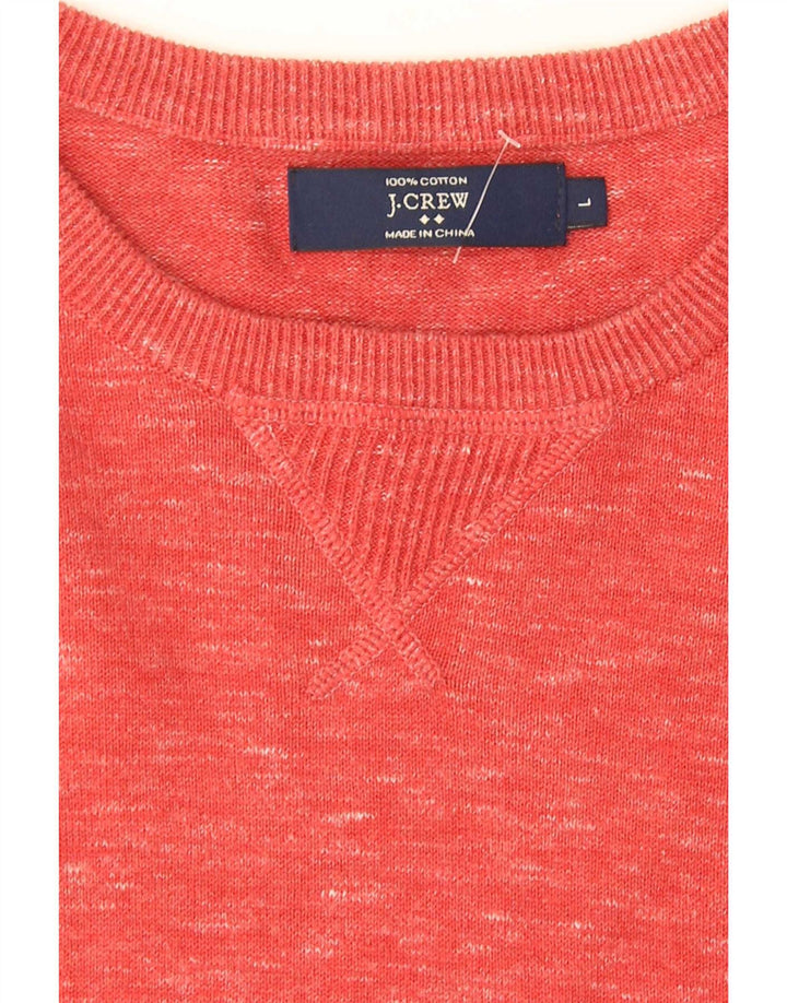J. Crew Ανδρικό πουλόβερ με λαιμόκοψη, μεγάλο κόκκινο βαμβακερό