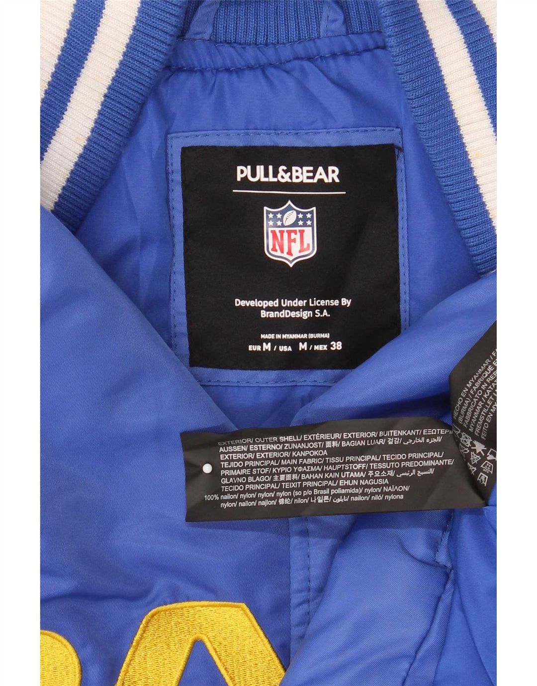 Ανδρικό μπουφάν Pull & Bear Los Angeles Rams Varsity UK 38 Medium Blue Sports