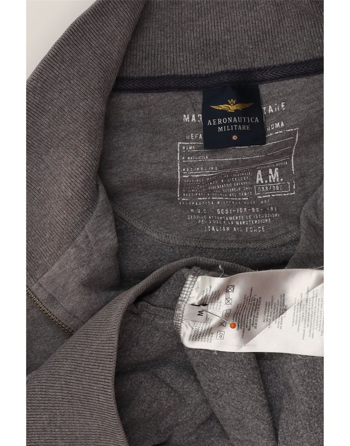 Ανδρική αθλητική φόρμα AERONAUTICA MILITARE Μπουφάν με μεσαίο γκρι χρώμα