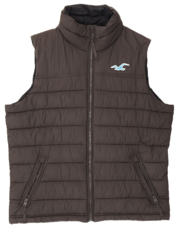HOLLISTER Ανδρικό padded Gilet UK 42 XL Grey Polyester