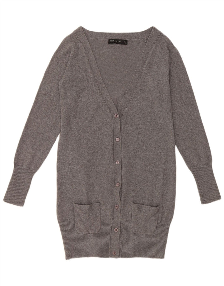 Γυναικείο πουλόβερ Zara Longline Cardigan UK 12 Medium Grey