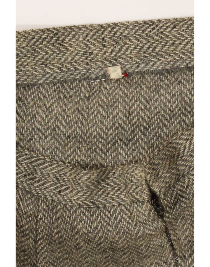 Vintage γυναικεία 2 τεμάχια σετ φούστα IT 44 Medium W28 Γκρι ψαροκόκαλο