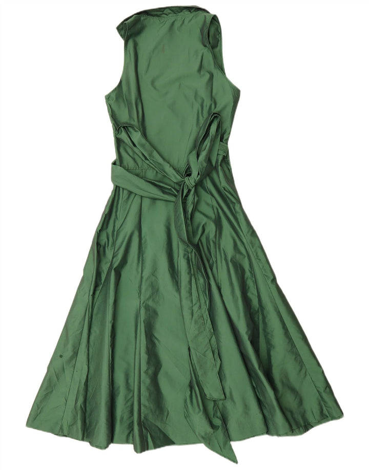 Zara Γυναικείο Αμάνικο Maxi Φόρεμα UK 10 Small Green Polyester