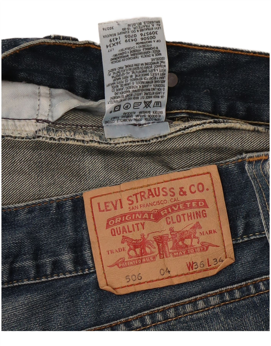 LEVI'S Ανδρικό τζιν 506 ίσιο W36 L34 Μπλε βαμβακερό