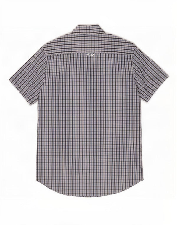 Ανδρικό κοντομάνικο πουκάμισο Crew Clothing, μεσαίο μπλε βαμβακερό Gingham