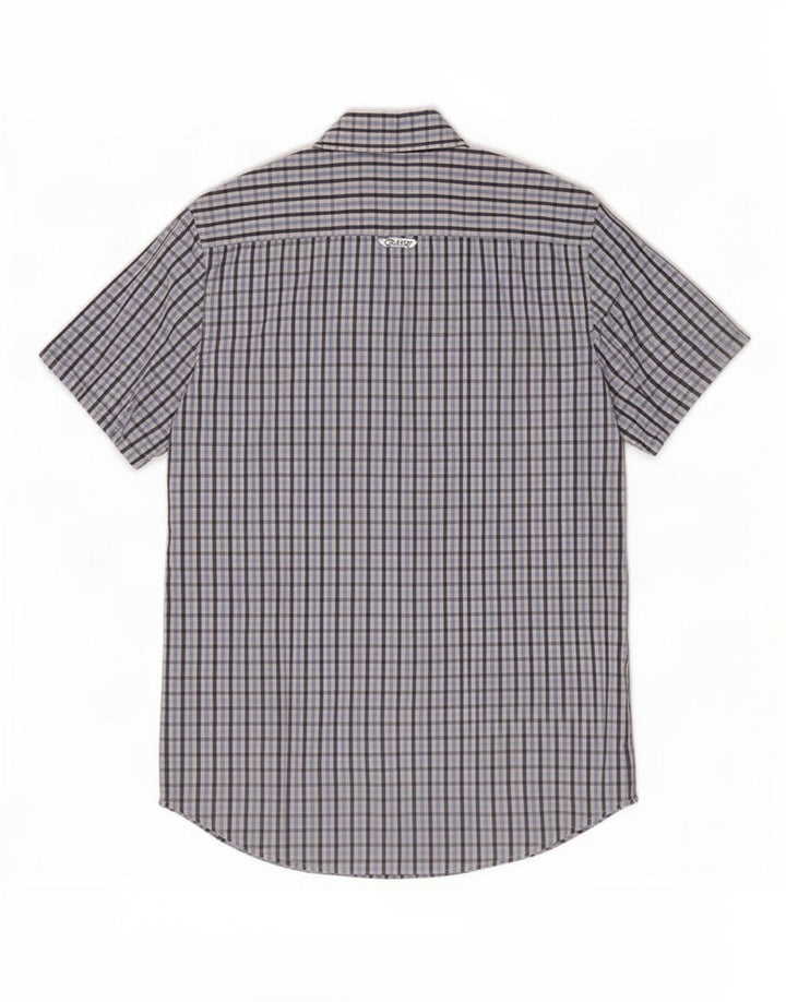 Ανδρικό κοντομάνικο πουκάμισο Crew Clothing, μεσαίο μπλε βαμβακερό Gingham