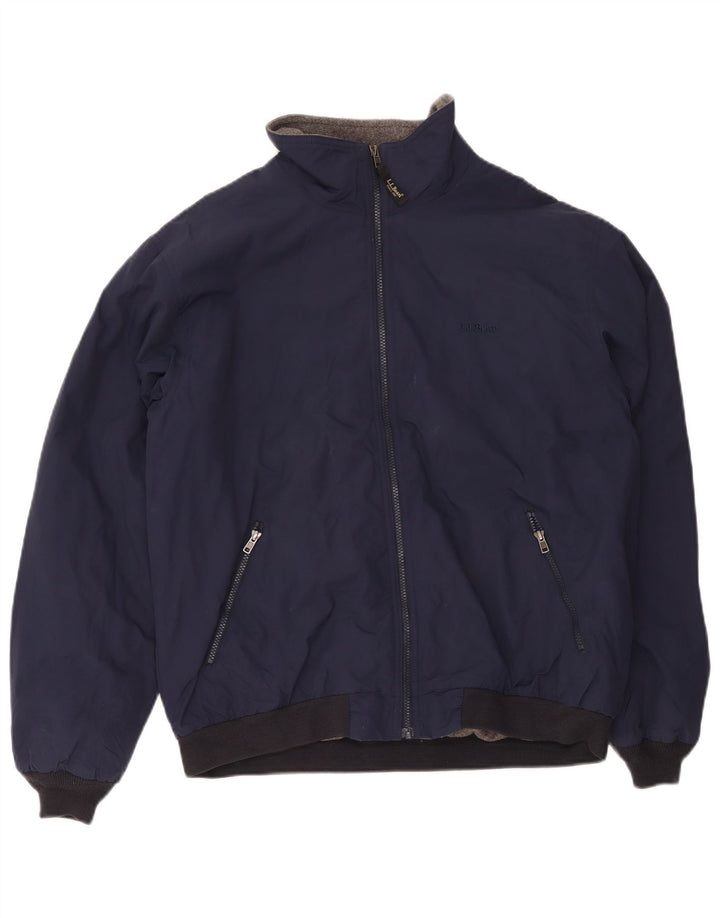 L.L.Bean Ανδρικό Bomber Jacket UK 40 Large Navy Blue Polyester