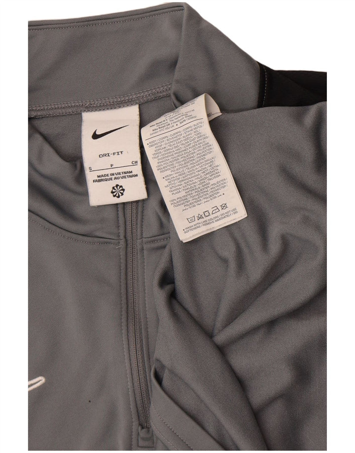 Μακρυμάνικο μπλουζάκι με φερμουάρ Nike ανδρικό Dri Fit Μικρό γκρι πολυεστέρας
