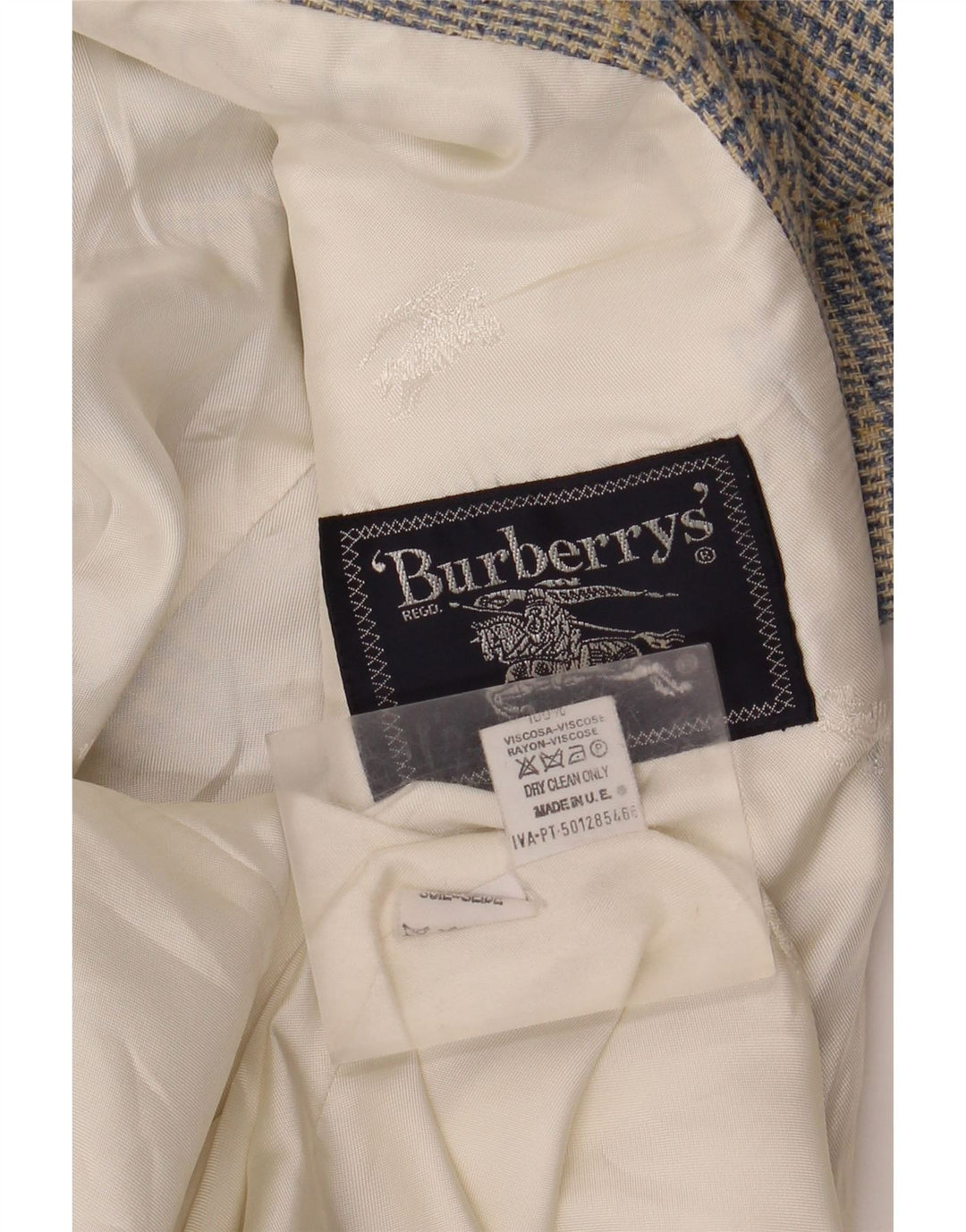 Burberrys Γυναικείο σακάκι με 3 κουμπιά UK 12 Medium Blue Houndstooth