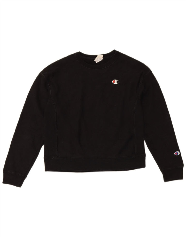 Champion γυναικείο φούτερ αντίστροφης ύφανσης Jumper UK 10 Small Black Cotton