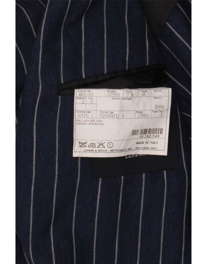 Burberry Ανδρικό μπουφάν σακάκι με 2 κουμπιά IT 48 Μαλλί με ρίγες σε μπλε ναυτικό