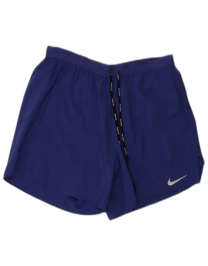 Γυναικείο αθλητικό σορτς NIKE Dri Fit UK 12 μεσαίου μπλε πολυεστέρα