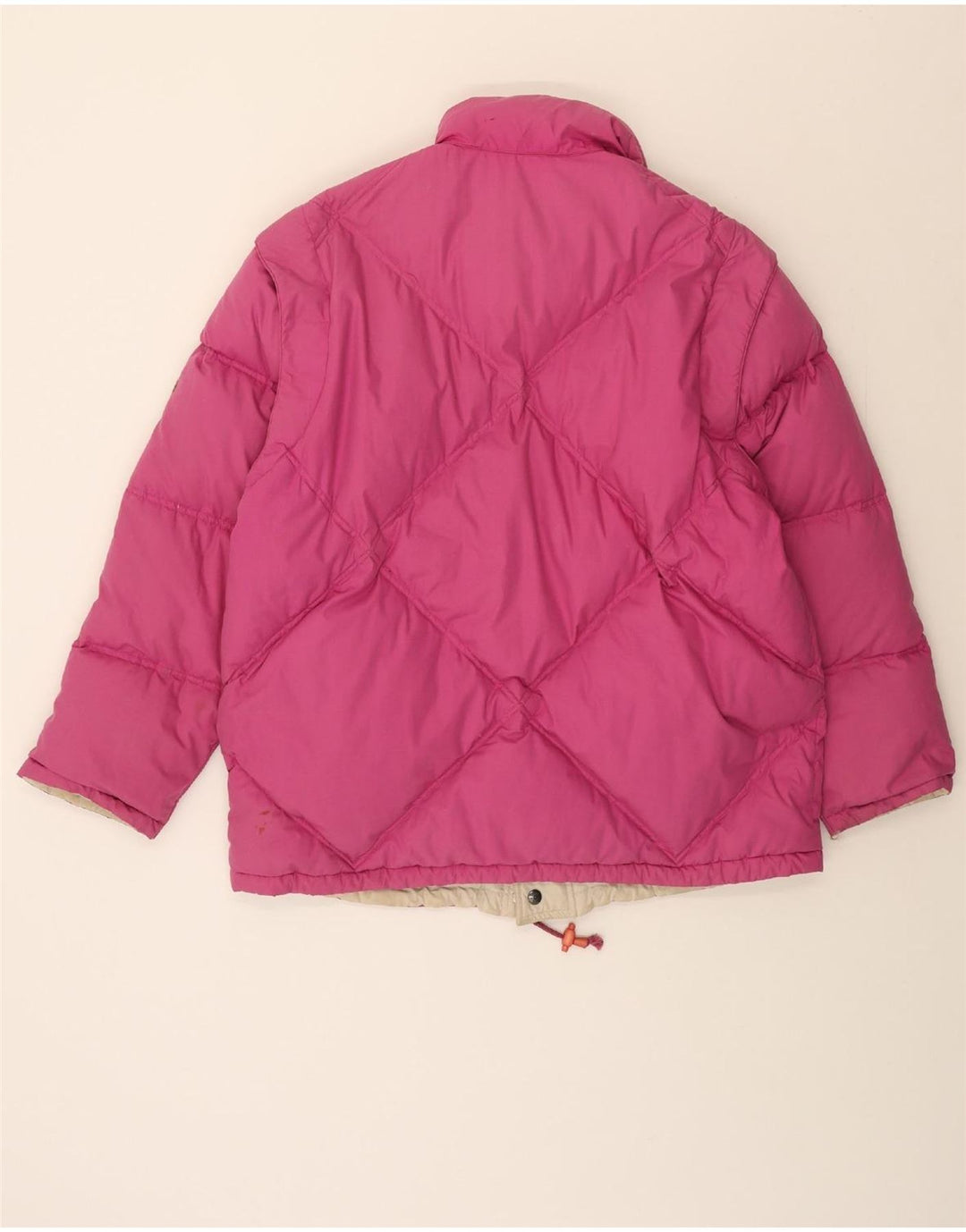 DIADORA Mens Hooded Padded Jacket UK 38 Medium Off White Colourblock Vintage Diadora and Second-Hand Diadora from Messina Hembry 