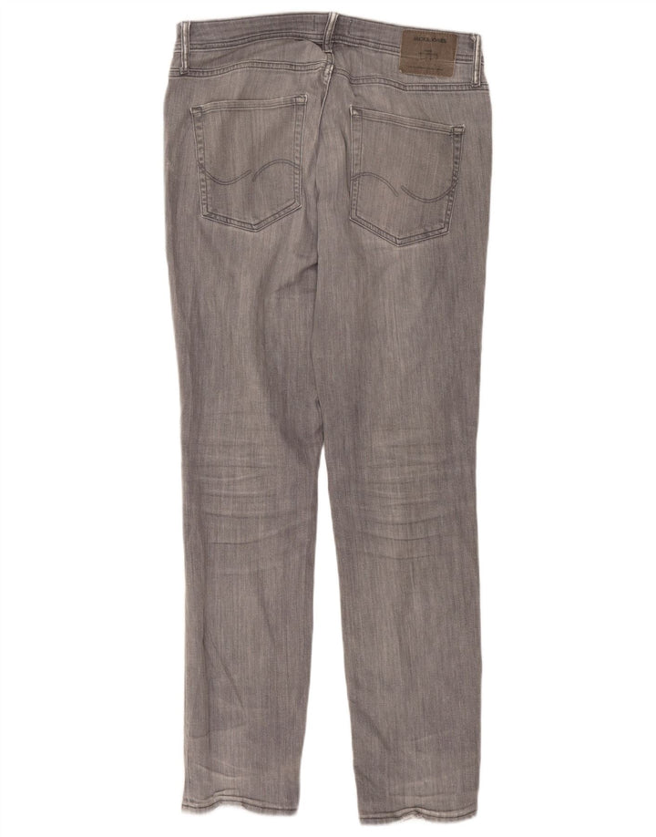 JACK & JONES Ανδρικό Tim Slim Straight Jeans W33 L34 Γκρι βαμβακερό