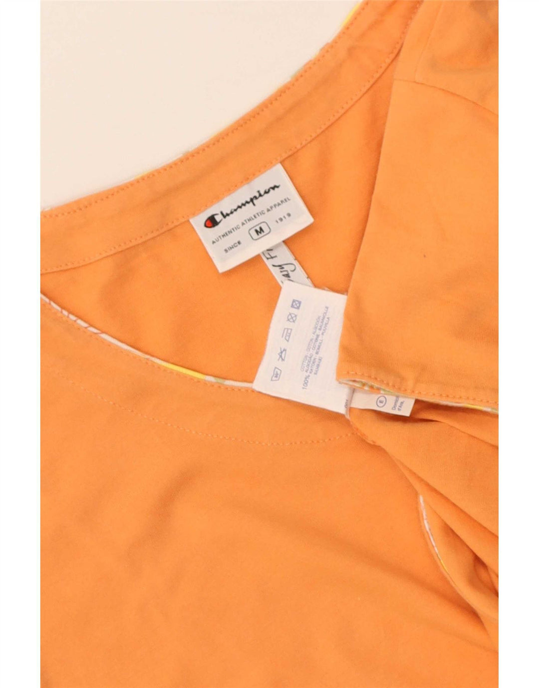 Champion Γυναικείο T-Shirt Top UK 12 Medium Orange Cotton
