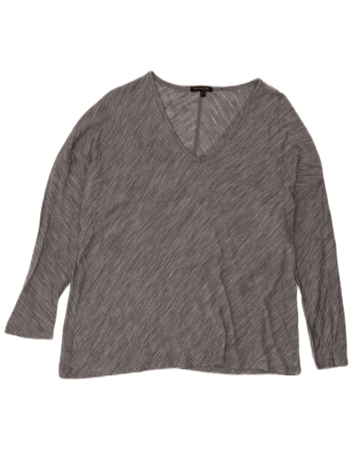 Massimo Dutti Γυναικεία υπερμεγέθη τοπ 3/4 μανίκια UK 10 μικρά γκρι ριγέ
