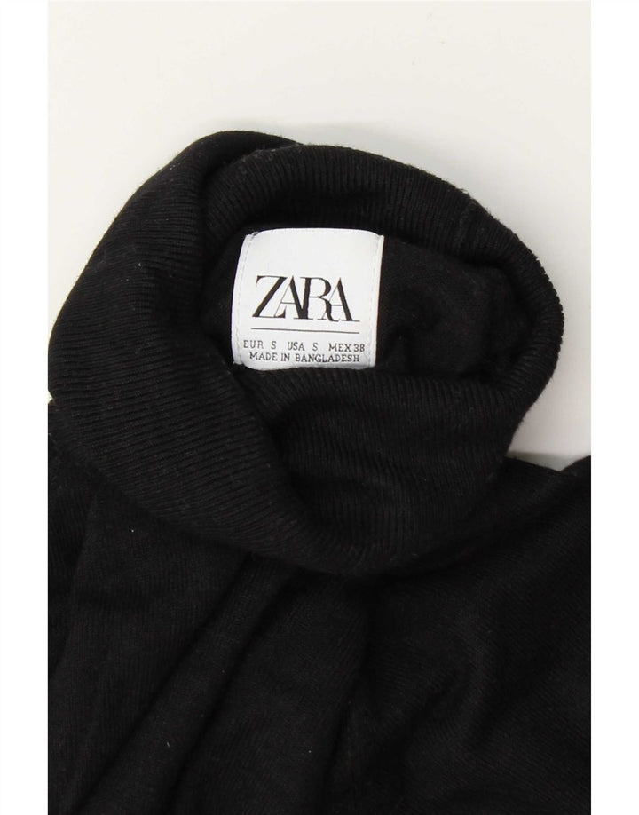 Zara Γυναικείο πουλόβερ με ρολό λαιμόκοψη UK 10 Small μαύρο