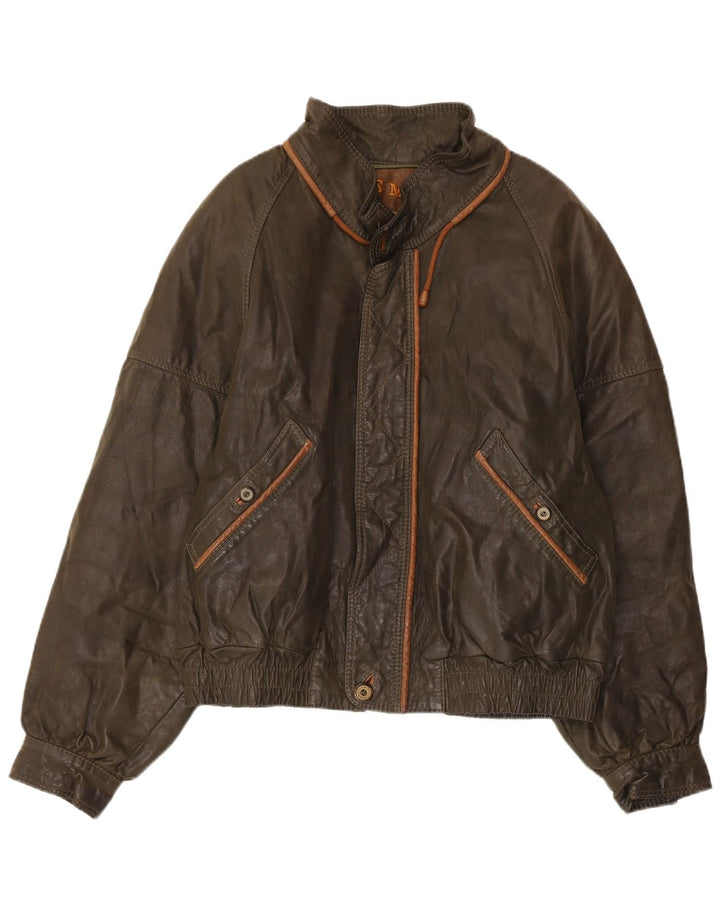 Vintage Ανδρικό Μπουφάν από Faux Leather IT 50 Large Khaki Polyester