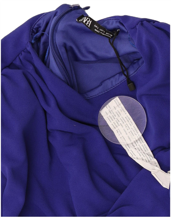 Zara Γυναικείο μακρυμάνικο κορμάκι UK 14 Large Navy Blue Polyester