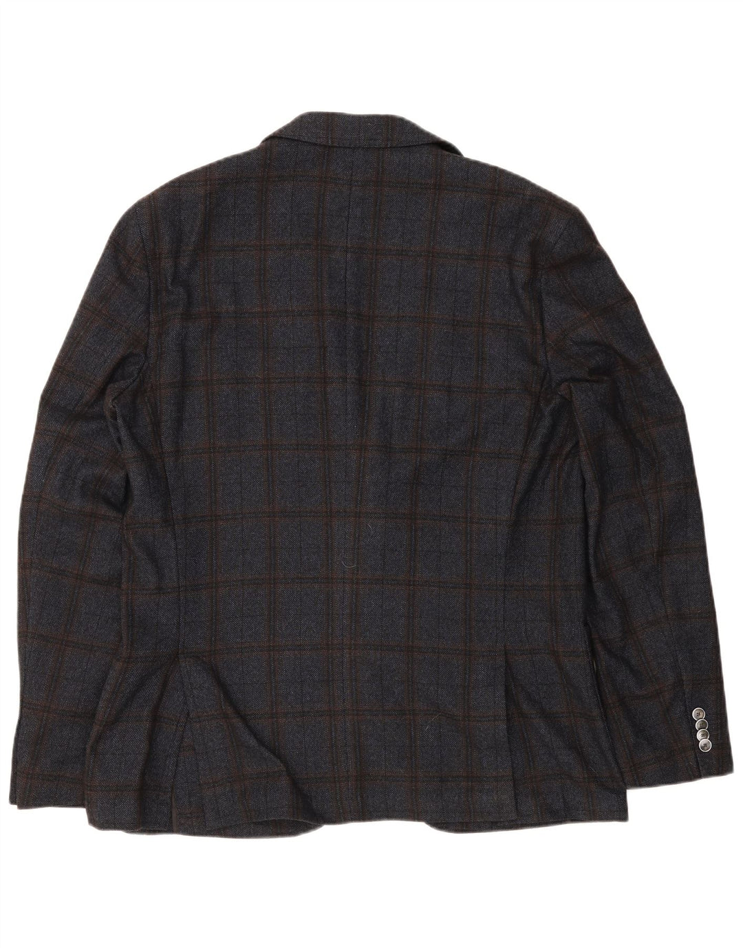 Hugo Boss Ανδρικό Σακάκι 2 Κουμπιών EU 56 3XL Navy Blue Καρό Μαλλί