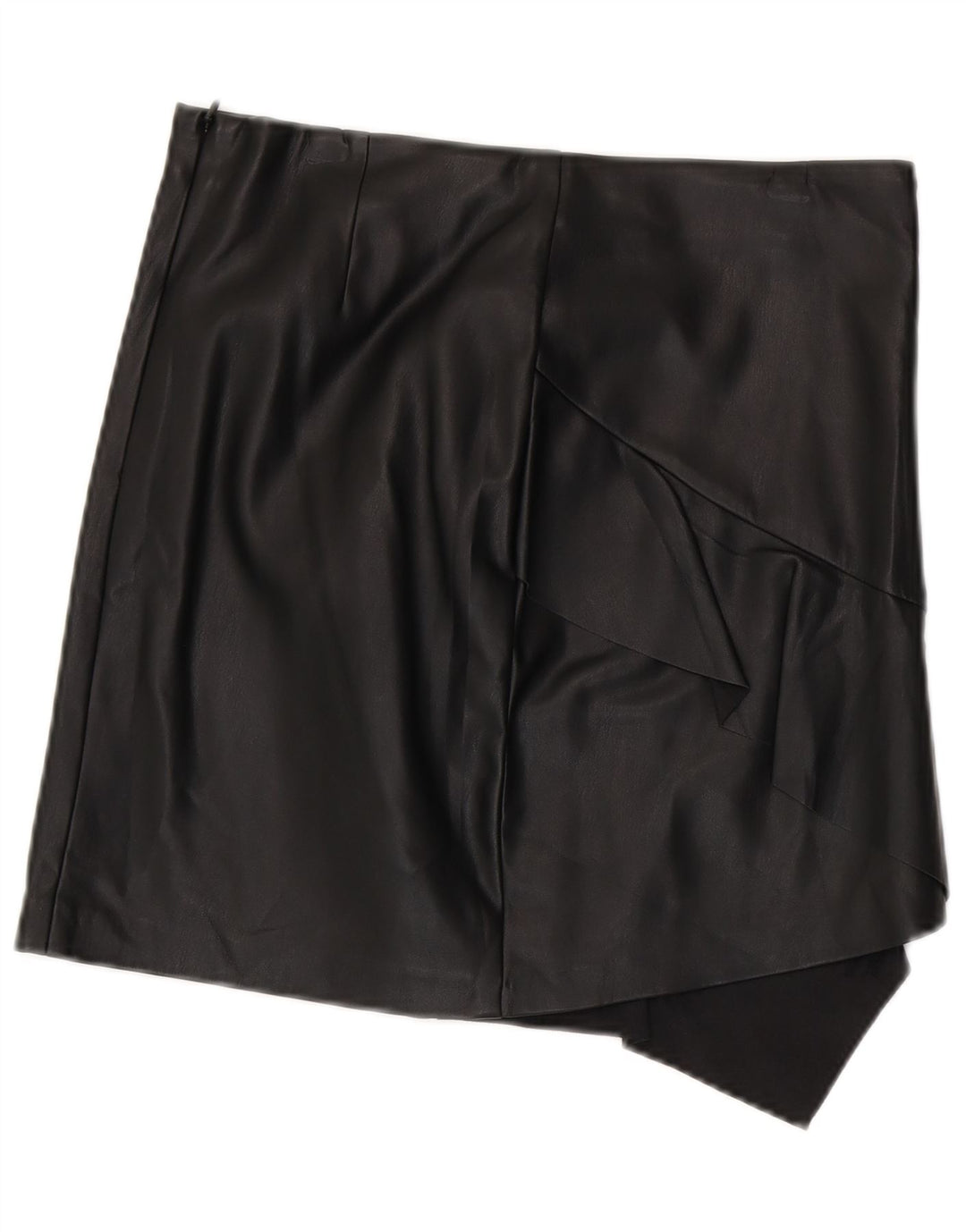 Γυναικεία ασύμμετρη δερμάτινη φούστα Sisley UK 12 Medium W30 Μαύρο Πολυεστέρας