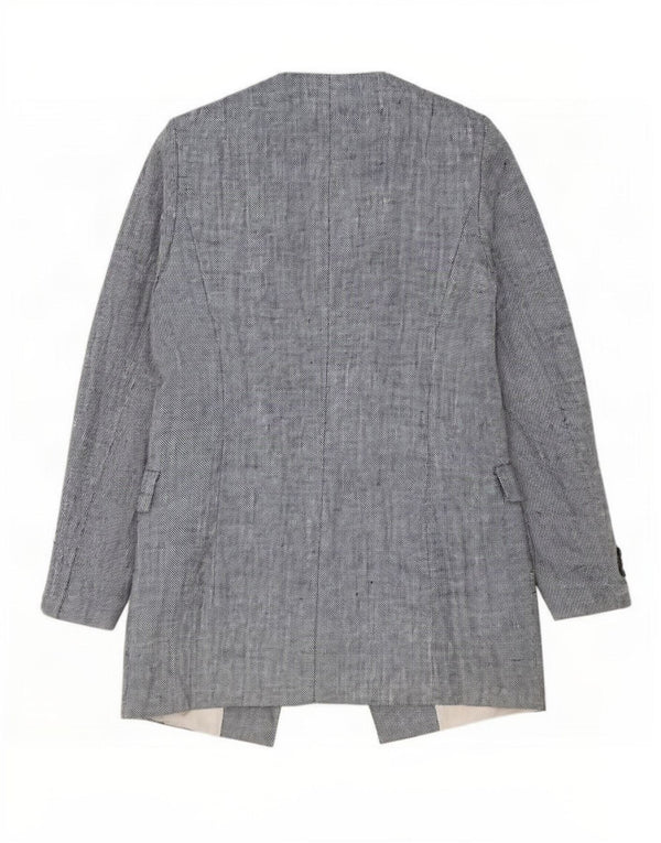 Zara Γυναικείο Longline Open Blazer Jacket UK 12 Medium Blue Lenn