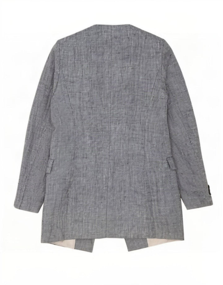 Zara Γυναικείο Longline Open Blazer Jacket UK 12 Medium Blue Lenn