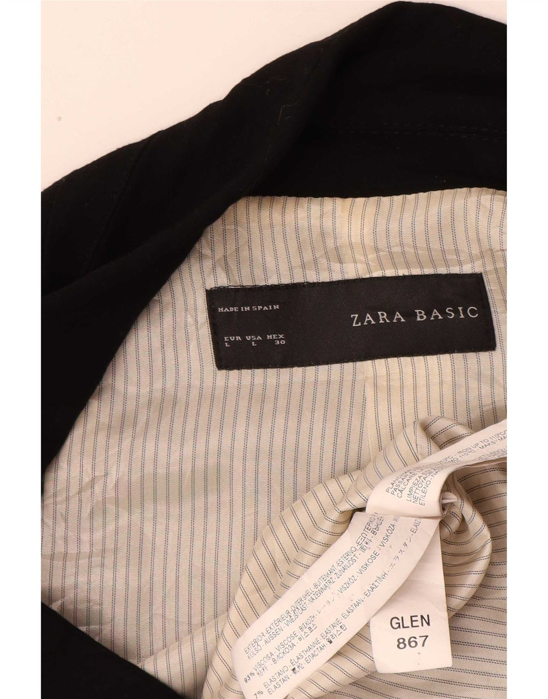 Zara Γυναικείο Μπουφάν 1 Κουμπί Blazer UK 16 Μεγάλη μαύρη βισκόζη